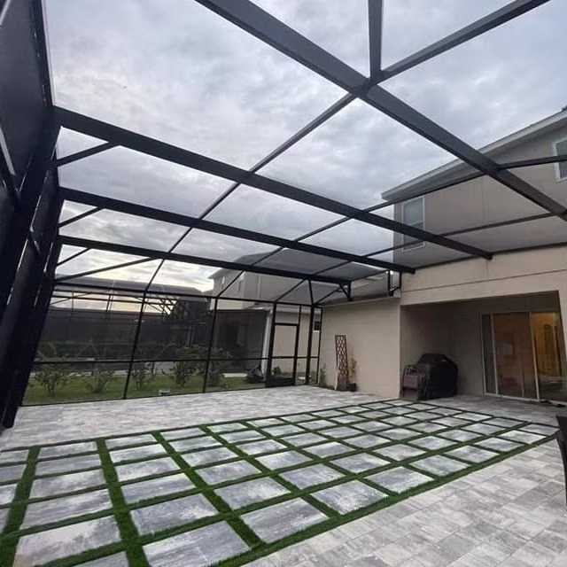 Screens and Pavers pool project in Florida